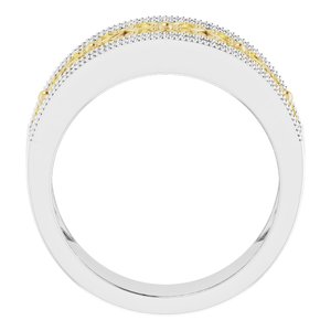 14K White/Yellow Gold 3/8 CTW Yellow & White Natural Diamond Floral Ring