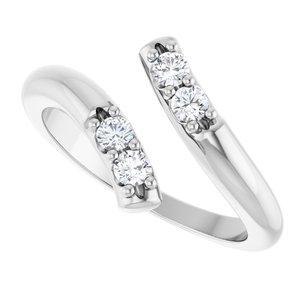14K X1 White 4-stone Bypass Family Ring Mounting – image 8