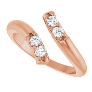18K Rose 4-stone Bypass Family Ring Mounting – image 8