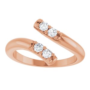 18K Rose 4-stone Bypass Family Ring Mounting – image 5