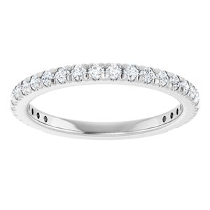 14K White Gold 3/8 CTW Natural Diamond French-Set Anniversary Band