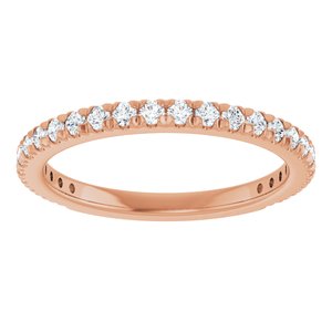14K Rose Gold 3/8 CTW Natural Diamond French-Set Anniversary Band