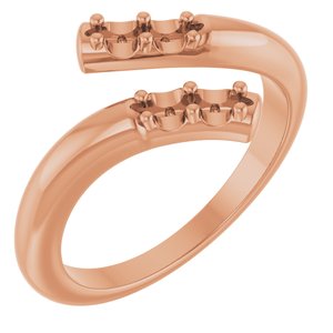 10K Rose 4-stone Bypass Family Ring Mounting – image 2