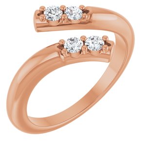 18K Rose 4-stone Bypass Family Ring Mounting