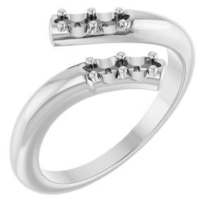 14K X1 White 4-stone Bypass Family Ring Mounting – image 2