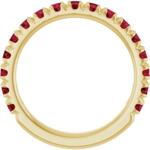 14K Yellow Gold Natural Ruby French-Set Anniversary Band