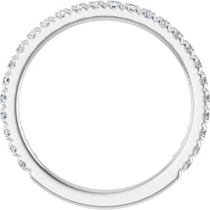 Platinum 3/8 CTW Natural Diamond French-Set Anniversary Band