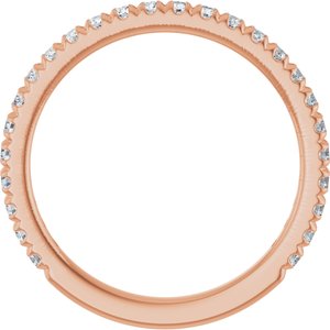 14K Rose Gold 3/8 CTW Natural Diamond French-Set Anniversary Band