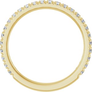 14K Yellow Gold 3/8 CTW Natural Diamond French-Set Anniversary Band