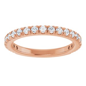 14K Rose Gold 5/8 CTW Lab-Grown Diamond French-Set Anniversary Band
