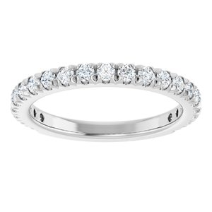 Platinum 5/8 CTW Lab-Grown Diamond French-Set Anniversary Band