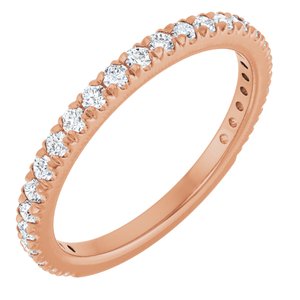 14K Rose Gold 3/8 CTW Natural Diamond French-Set Anniversary Band