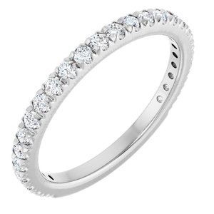 Platinum 3/8 CTW Natural Diamond French-Set Anniversary Band