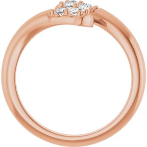18K Rose 4-stone Bypass Family Ring Mounting – image 3