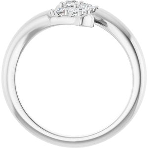 10K White 4-stone Bypass Family Ring Mounting – image 3