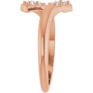 10K Rose 4-stone Bypass Family Ring Mounting – image 7