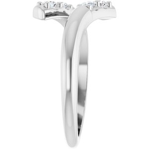 18K X1 White 4-stone Bypass Family Ring Mounting – image 7