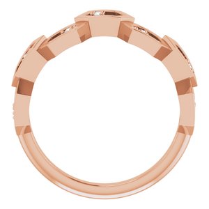 14K Rose Gold .06 CTW Natural Diamond Honeycomb Ring