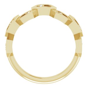 14K Yellow Gold .06 CTW Natural Diamond Honeycomb Ring