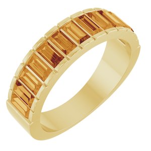 14K Yellow Gold Natural Citrine Channel-Set Ring