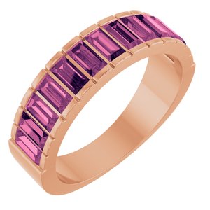 14K Rose Gold Natural Pink Tourmaline Channel-Set Ring
