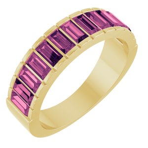 14K Yellow Gold Natural Pink Tourmaline Channel-Set Ring