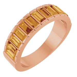 14K Rose Gold Natural Citrine Channel-Set Ring