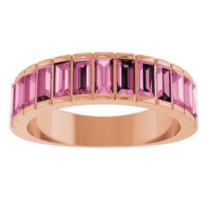 14K Rose Gold Natural Pink Tourmaline Channel-Set Ring