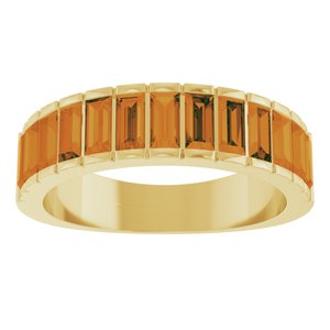 14K Yellow Gold Natural Citrine Channel-Set Ring