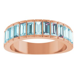 14K Rose Gold Natural Sky Blue Topaz Channel-Set Ring
