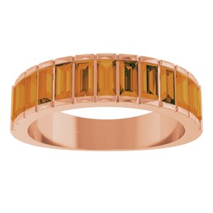 14K Rose Gold Natural Citrine Channel-Set Ring