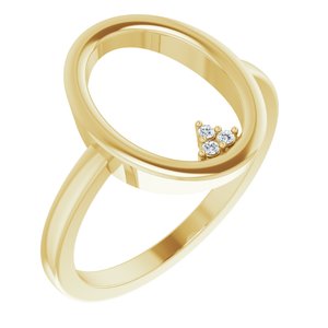 14K Yellow Gold .01 CTW Natural Diamond Open Circle Cluster Ring