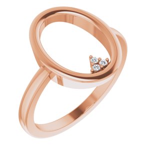 14K Rose Gold .01 CTW Natural Diamond Open Circle Cluster Ring