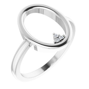 14K White Gold .01 CTW Natural Diamond Open Circle Cluster Ring