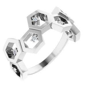 Platinum .06 CTW Natural Diamond Honeycomb Ring