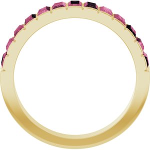 14K Yellow Gold Natural Pink Tourmaline Channel-Set Ring