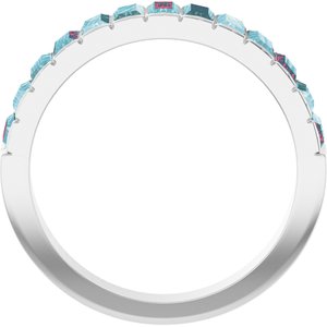Platinum Natural Sky Blue Topaz Channel-Set Ring