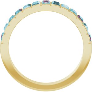 14K Yellow Gold Natural Sky Blue Topaz Channel-Set Ring