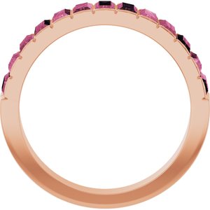 14K Rose Gold Natural Pink Tourmaline Channel-Set Ring
