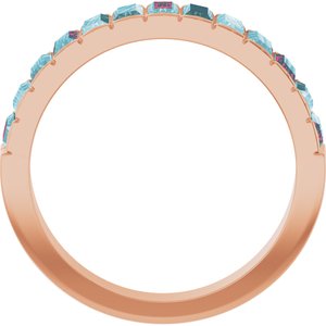 14K Rose Gold Natural Sky Blue Topaz Channel-Set Ring