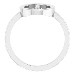 Sterling Silver .01 CTW Natural Diamond Open Circle Cluster Ring