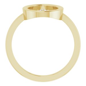 14K Yellow Gold .01 CTW Natural Diamond Open Circle Cluster Ring