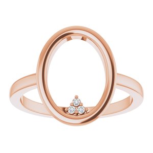 14K Rose Gold .01 CTW Natural Diamond Open Circle Cluster Ring