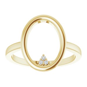 14K Yellow Gold .01 CTW Natural Diamond Open Circle Cluster Ring