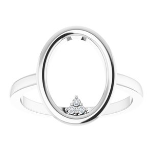 Sterling Silver .01 CTW Natural Diamond Open Circle Cluster Ring