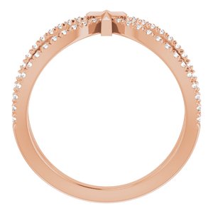 14K Rose Gold 1/5 CTW Natural Diamond French-Set Cross Ring