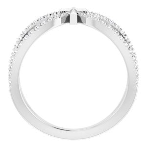 Platinum 1/5 CTW Natural Diamond French-Set Cross Ring
