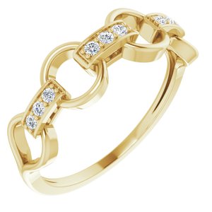 14K Yellow Gold 1/10 CTW Natural Diamond Link Ring