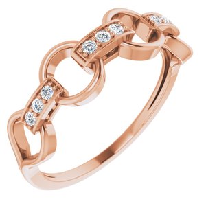 14K Rose Gold 1/10 CTW Natural Diamond Link Ring