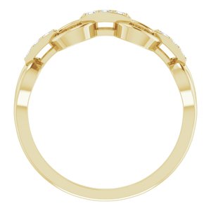 14K Yellow Gold 1/10 CTW Natural Diamond Link Ring